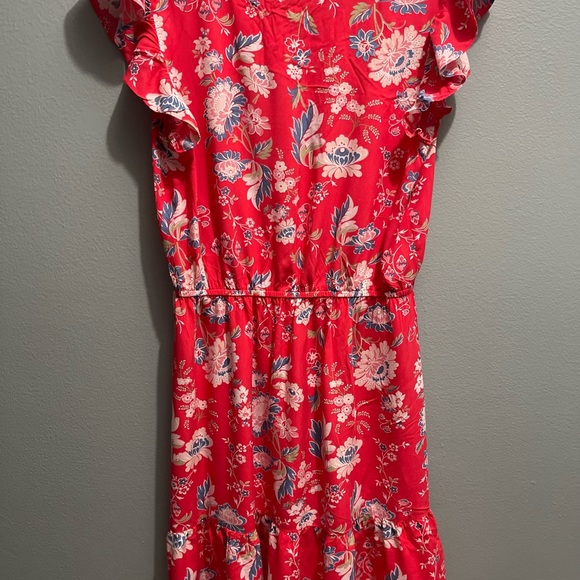 Loft Women’s Size Medium Summer Midi Floral Dress Ruffle Sleeve good condition - Picture 5 of 14
